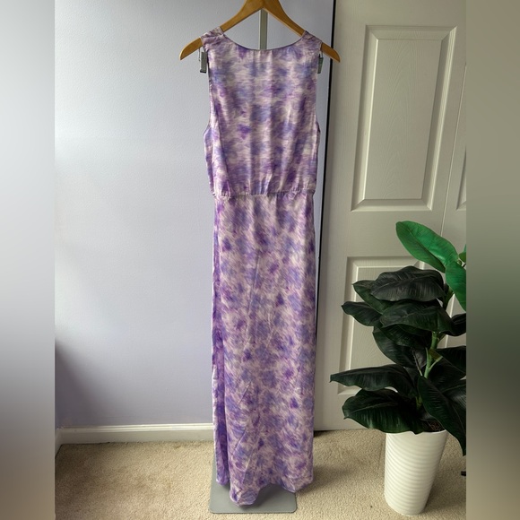 NWT ASTR Elin Cowl Neck Midi Dress in Purple Abstract Large - Picture 6 of 6